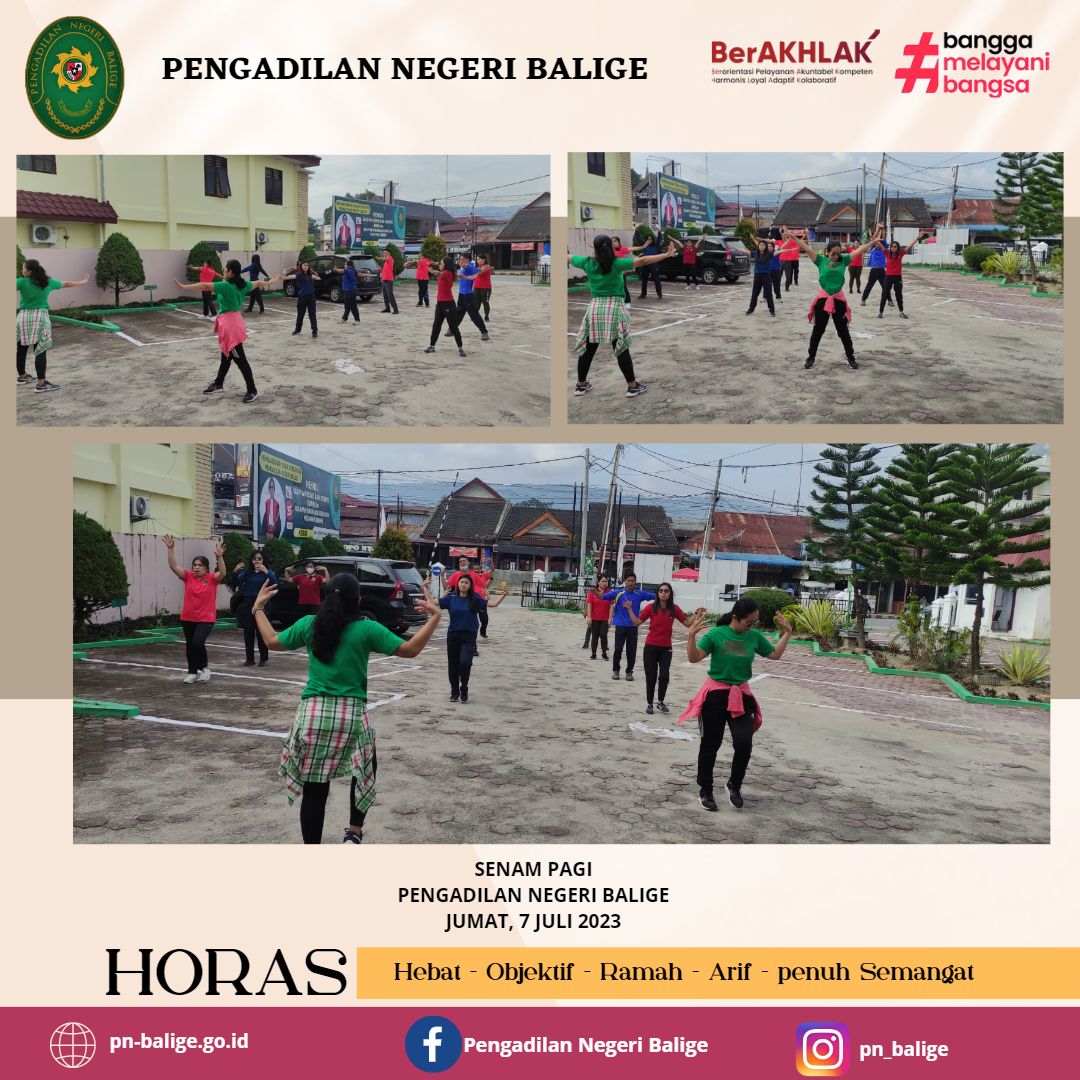 Senam Pagi PN Balige Jumat, 07 Juli 2023